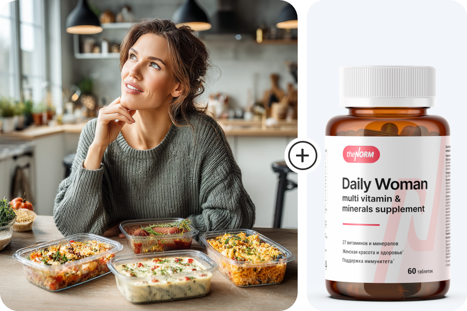 Актив Спорт - Набор готовой еды для женщин 1200 Ккал Daily Woman Диета TheNorm